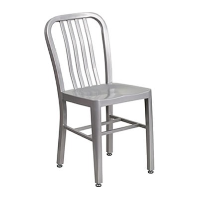 Silver Metal Indoor-Outdoor Chair