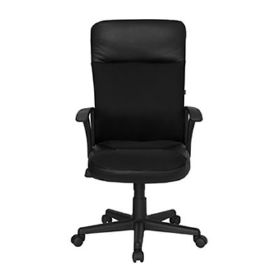 Aria I High-Back Black Leather Chair