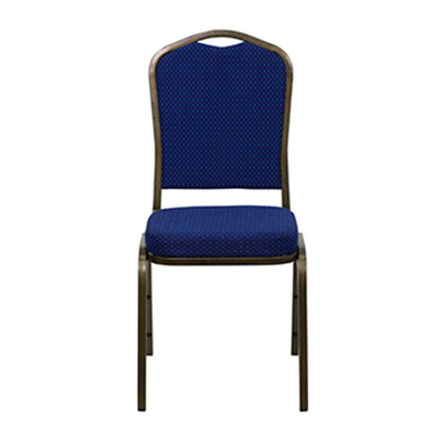 Crown-Back Blue Diamond Fabric Chair