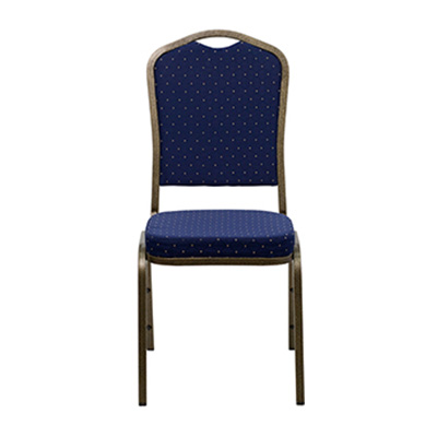 Crown-Back Blue Dot Fabric Chair