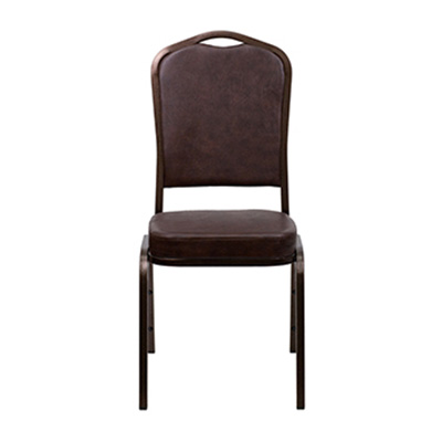 Crown-Back Brown Vinyl Chair