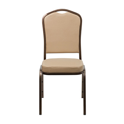 Crown-Back Tan Vinyl Chair