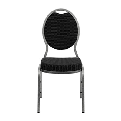 Teardrop-Back Black Fabric Chair
