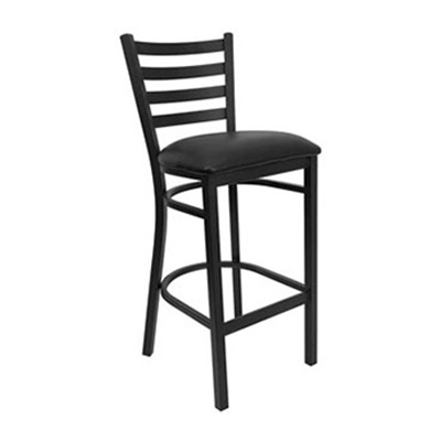 Black Ladder Back Metal Barstool