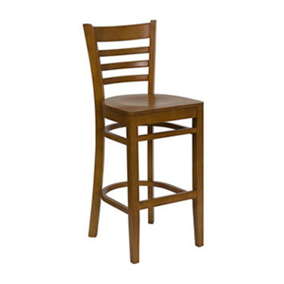 Cherry Finished Ladder Back Wooden Barstool