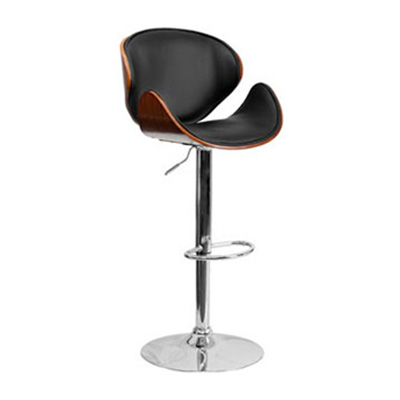 Walnut Wood Contemporary Barstool