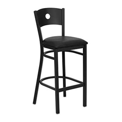 Black Circle Back Metal Barstool