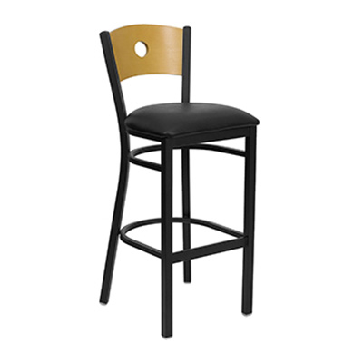 Black Circle Back Metal Barstool