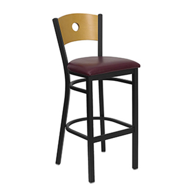 Black Circle Back Metal Barstool