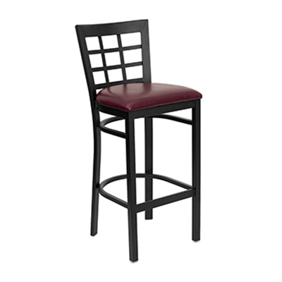 Black Window Back Metal Barstool