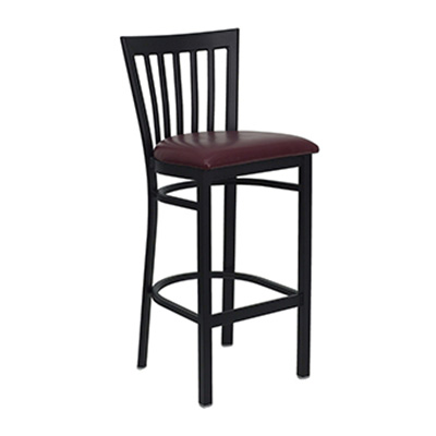 Black School House Back Metal Barstool