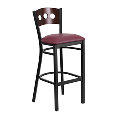 Black Decorative 3 Circle Back Metal Barstool