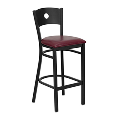 Black Circle Back Metal Barstool