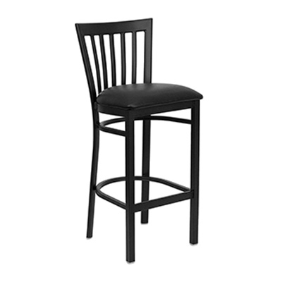 Black School House Back Metal Barstool