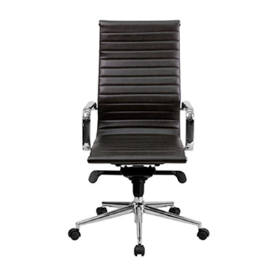 Sona High-Back Brown Ribbed Task Chair