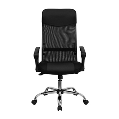 Aria II High-Back Black Leather And Mesh Task Chair