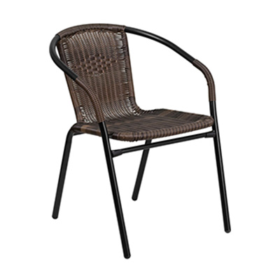 Brown Rattan Restaurant Stack Chair