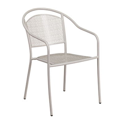 Light Gray Steel Patio Arm Chair