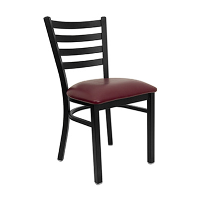 Black Ladder Back Metal Dining Chair