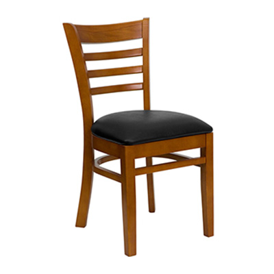 Cherry Finished Ladder Back Wooden Dining Chair