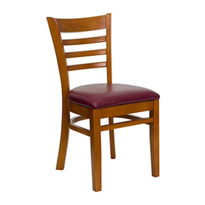 Cherry Finished Ladder Back Wooden Dining Chair