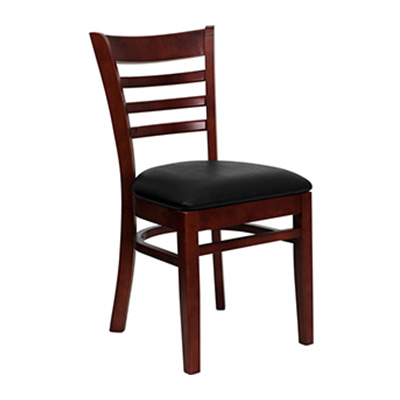 Mahogany Finished Ladder Back Wooden Dining Chair