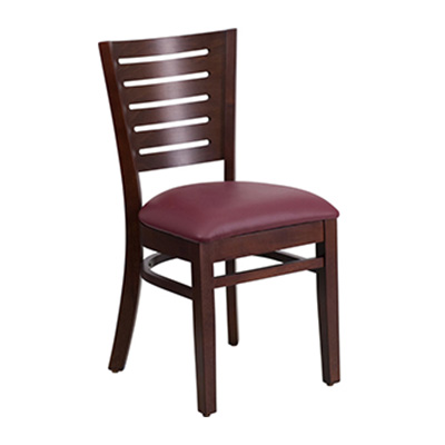Slat Back Walnut Wooden Dining Chair