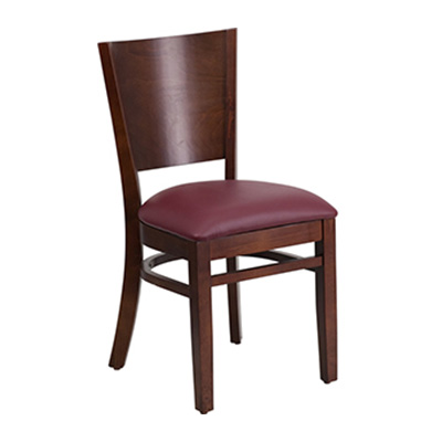 Solid Back Walnut Wooden Dining Chair