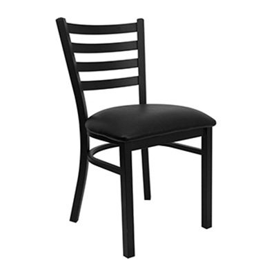 Black Ladder Back Metal Dining Chair