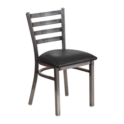 Clear Coated Ladder Back Metal Dining Chair