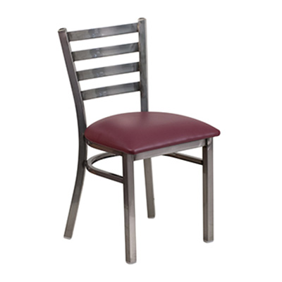 Clear Coated Ladder Back Metal Dining Chair