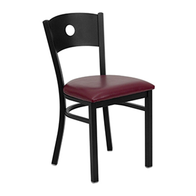 Black Circle Back Metal Dining Chair