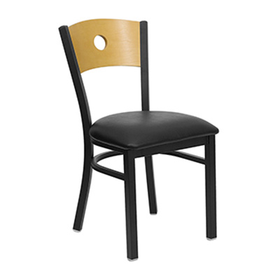 Black Circle Back Metal Dining Chair