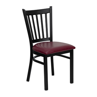 Black Vertical Back Metal Dining Chair