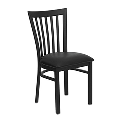 Black School House Back Metal Dining Chair