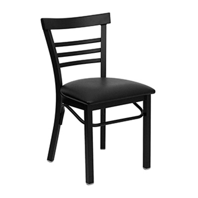 Black Ladder Back Metal Dining Chair