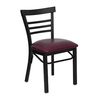 Black Ladder Back Metal Dining Chair