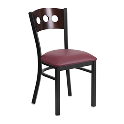Black Decorative 3 Circle Back Metal Dining Chair