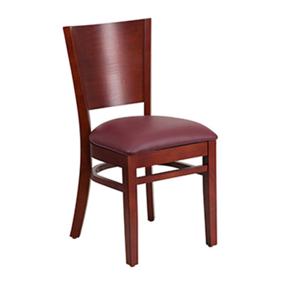 Solid Back Mahogany Wooden Dining Chair