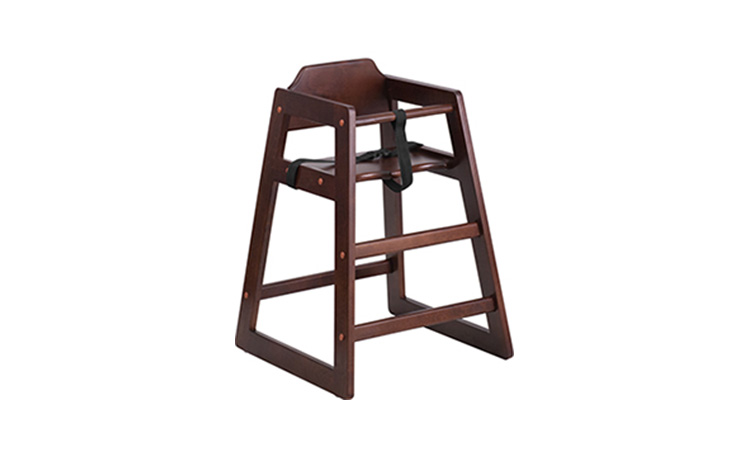 Stackable Walnut Baby High Chair