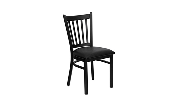 Black Vertical Back Metal Dining Chair